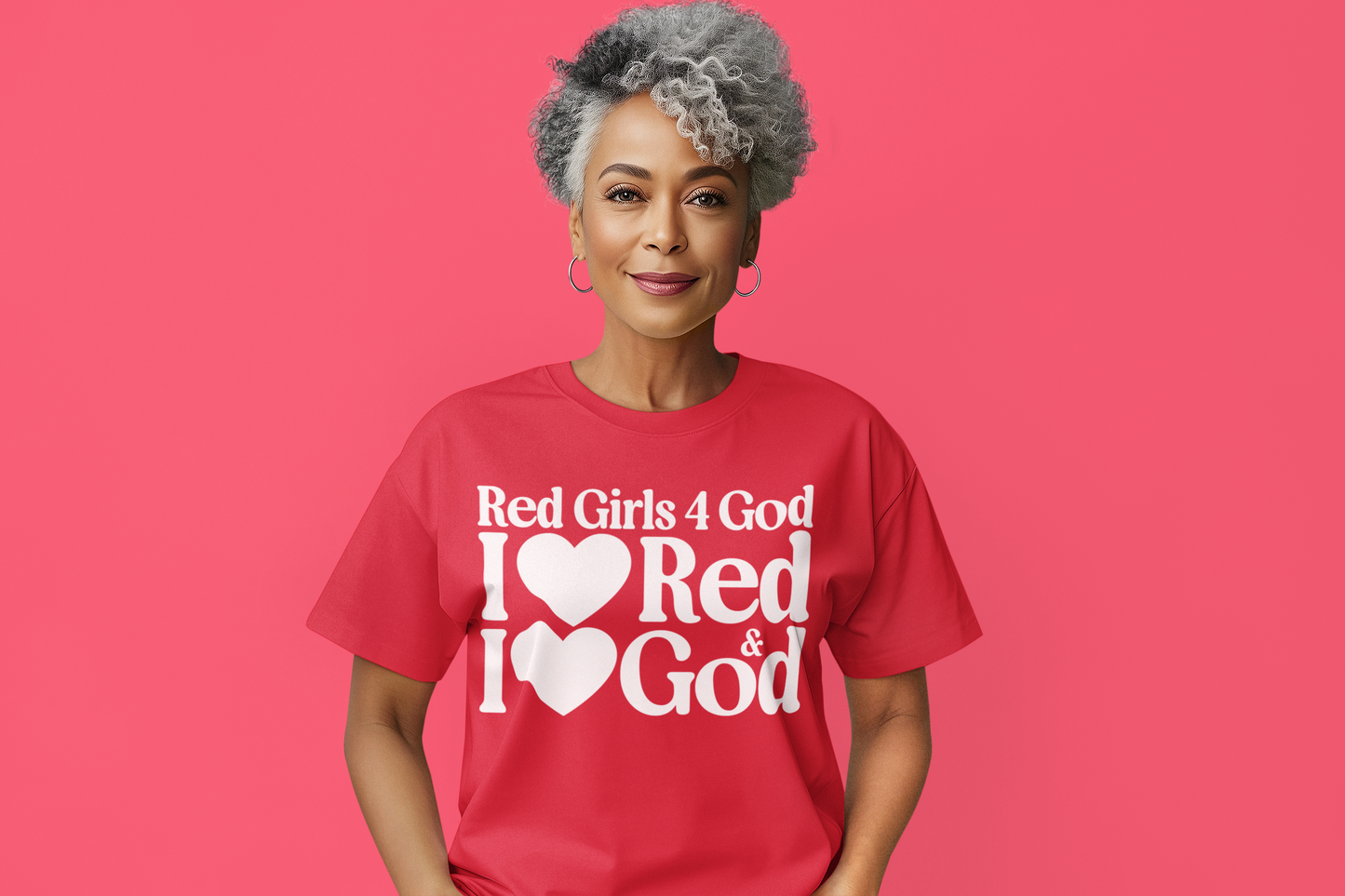 Red Girls 4 God Women's T-shirt -  You are Loving, Passionate, Courageous, Confident, Strong, Enthusiastic, and Powerful!