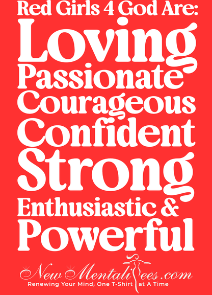Red Girls 4 God Adult Hoodie -  You are Loving, Passionate, Courageous, Confident, Strong, Enthusiastic, and Powerful!