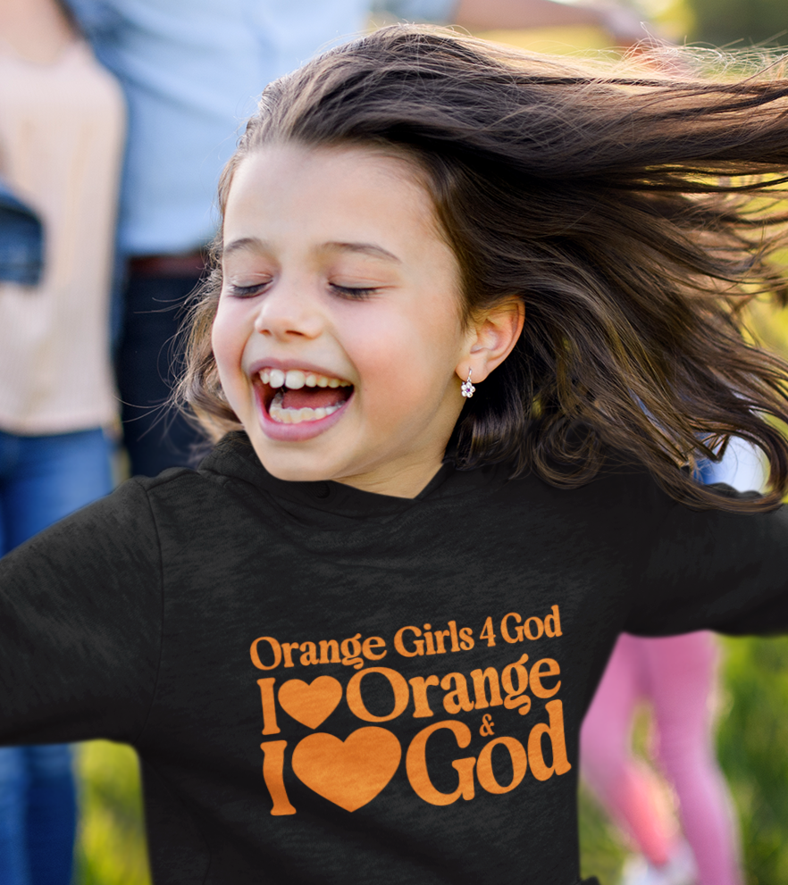Orange Girls 4 God Youth Hoodie | Black Contrast