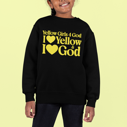 Yellow Girls 4 God Youth Sweatshirt | Black Contrast