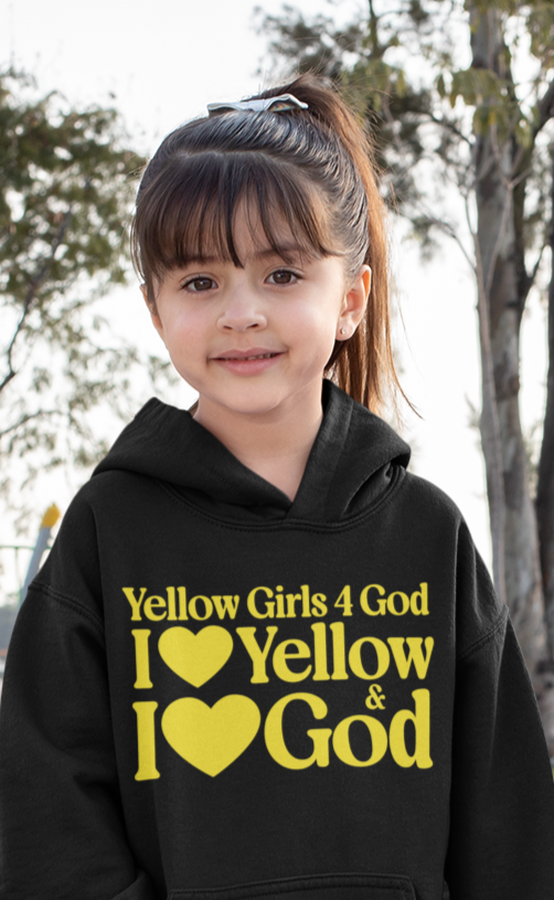 Yellow Girls 4 God Youth Hoodie | Black Contrast