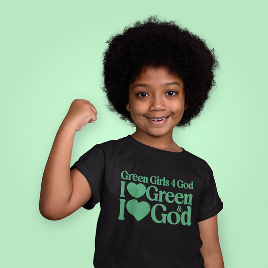 Green Girls 4 God Youth T-shirt | Black Contrast