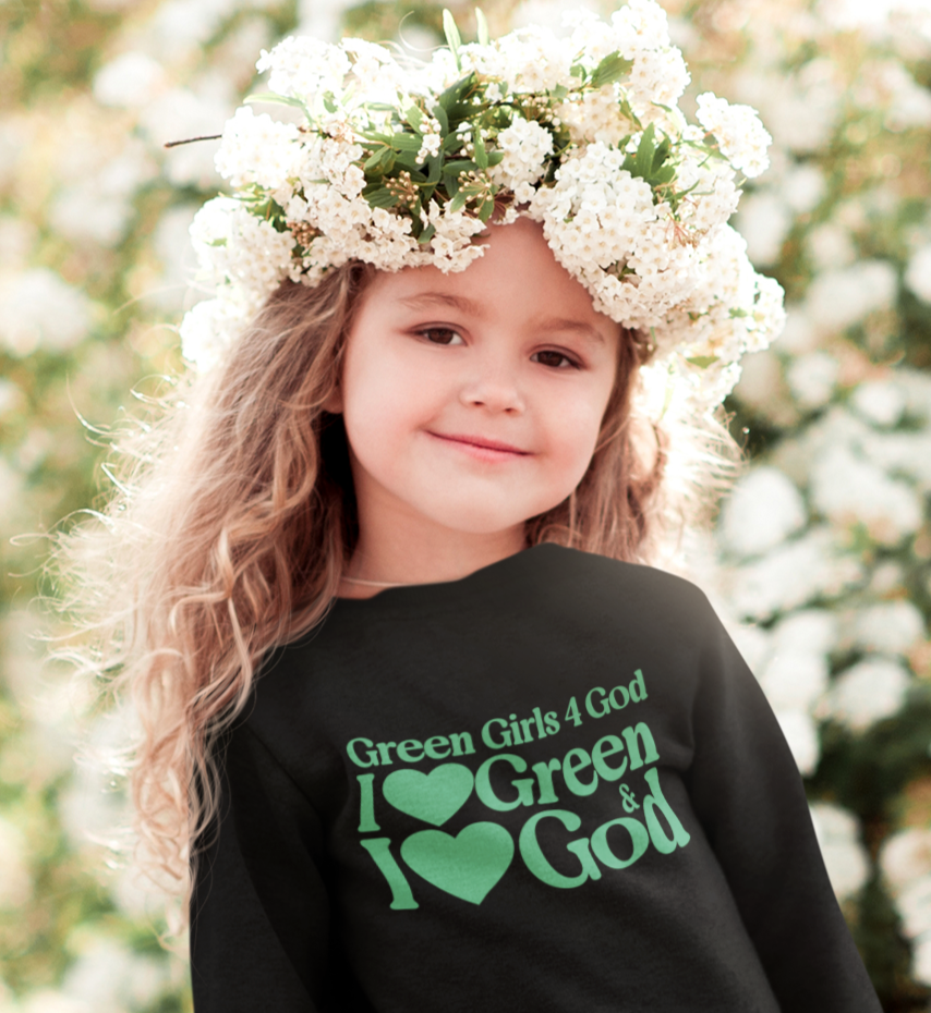 Green Girls 4 God Youth Sweatshirt | Black Contrast