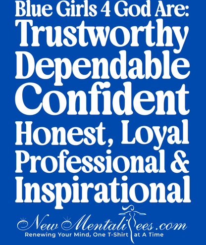 Blue Girls 4 God Adult Hoodie - You Are Trustworthy, Dependable, Confident, Honest, Loyal, Professional, and Inspirational!