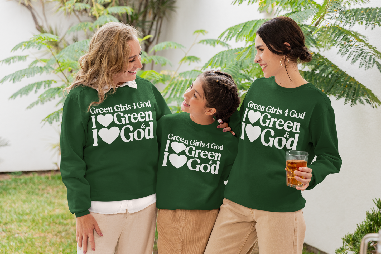 Green Girls 4 God Youth Sweatshirt - You are A Leader, Helpful, Healthy, Joyful, Generous, Harmonious and Secure!