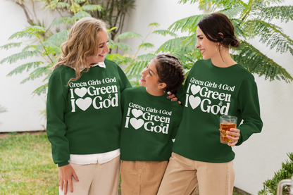 Green Girls 4 God Youth Sweatshirt - You are A Leader, Helpful, Healthy, Joyful, Generous, Harmonious and Secure!