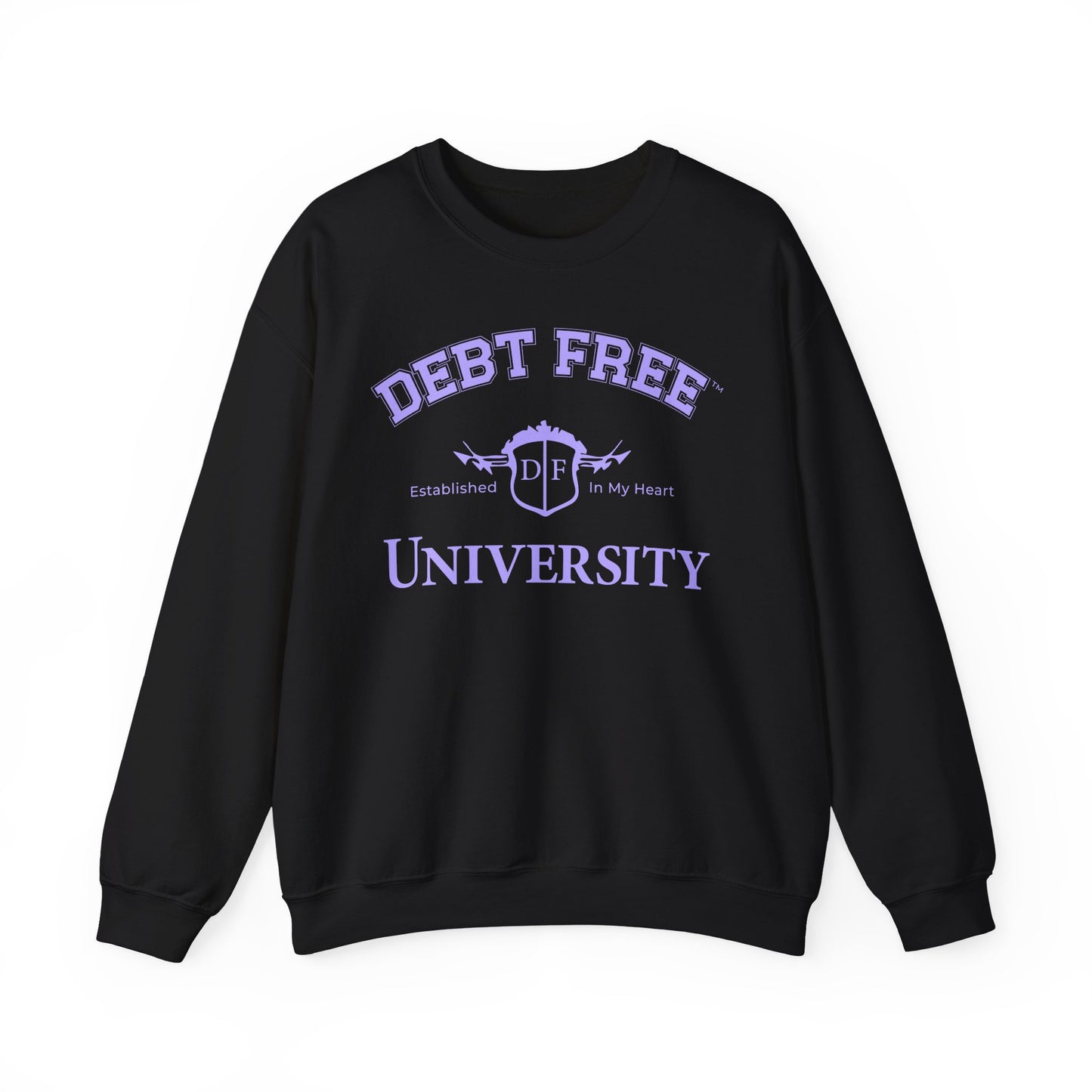Debt Free University Enrollment Unisex Sweatshirt - Black Contrast Colors