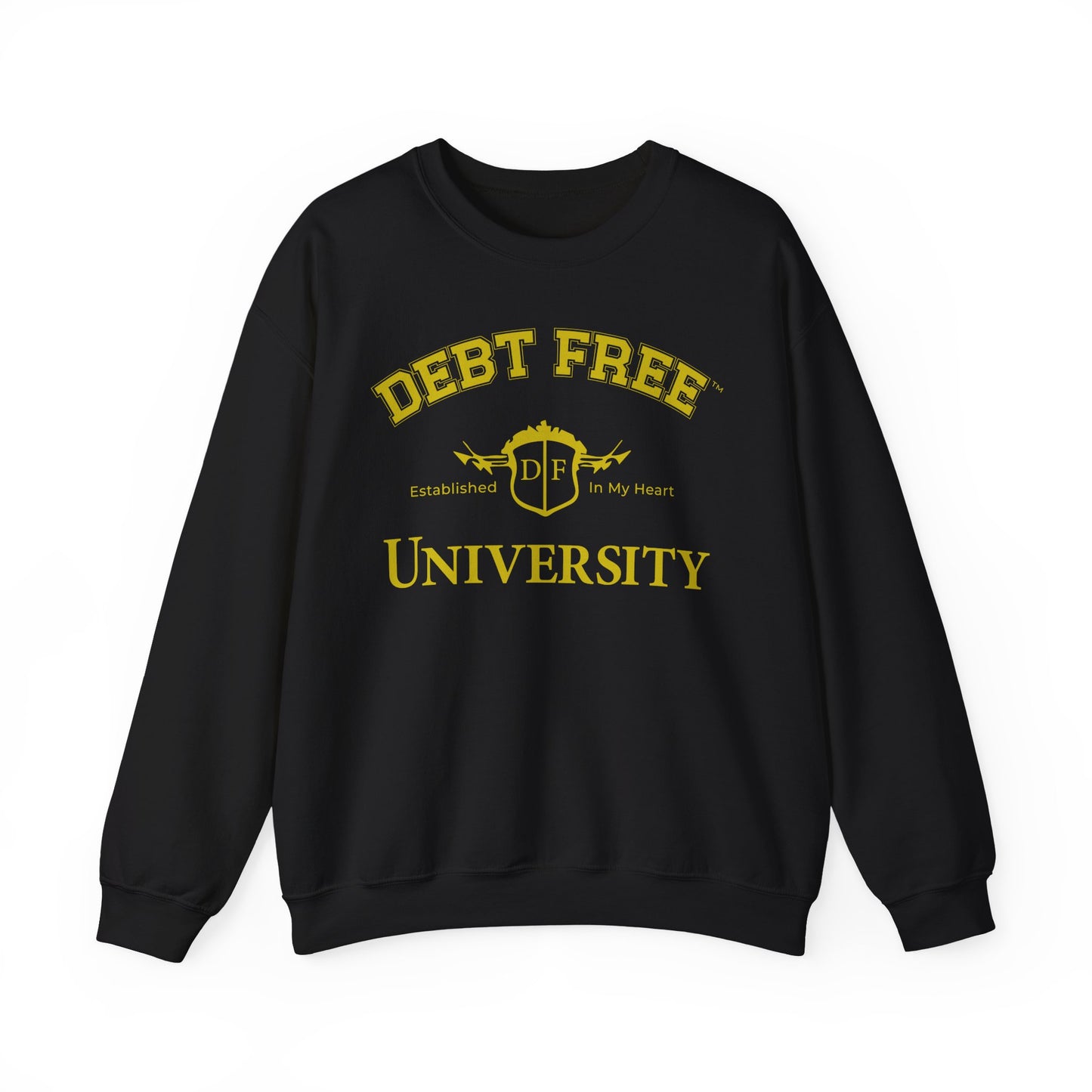 Debt Free University Enrollment Unisex Sweatshirt - Black Contrast Colors