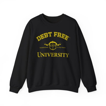 Debt Free University Enrollment Unisex Sweatshirt - Black Contrast Colors