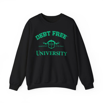 Debt Free University Enrollment Unisex Sweatshirt - Black Contrast Colors
