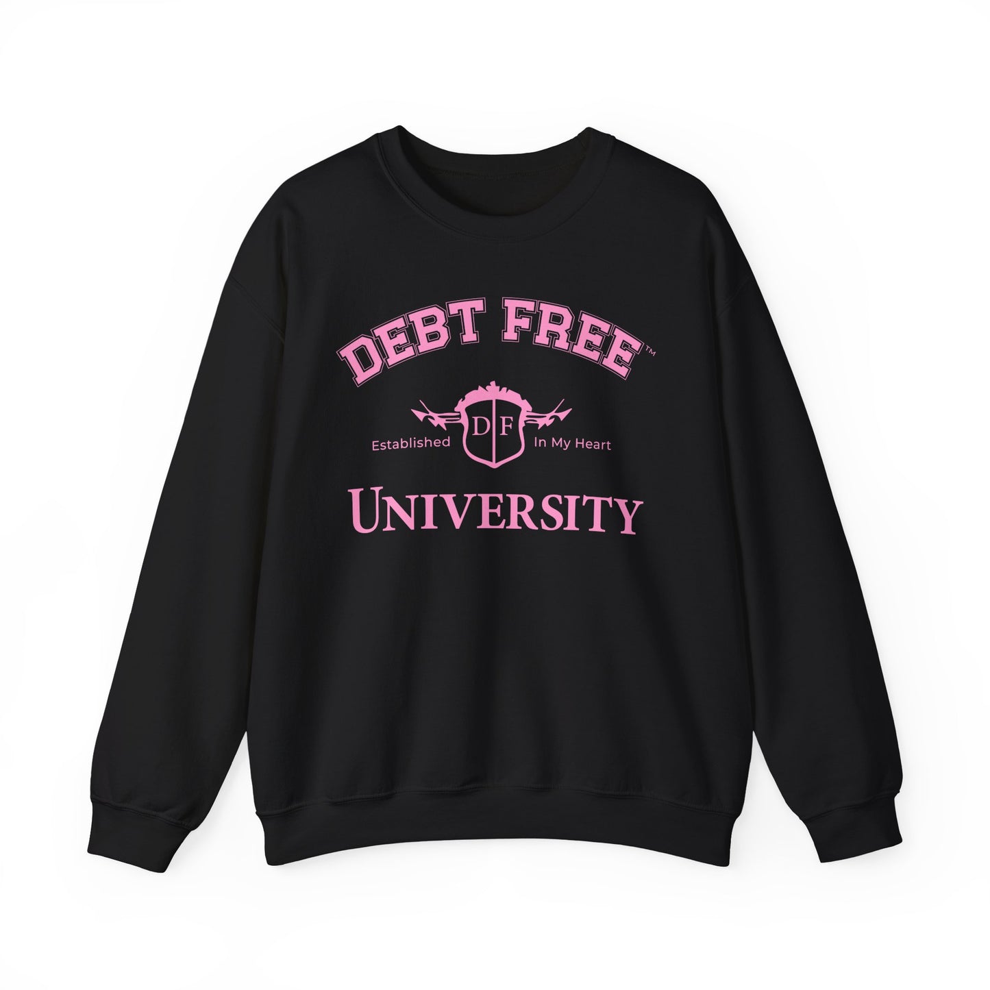 Debt Free University Enrollment Unisex Sweatshirt - Black Contrast Colors