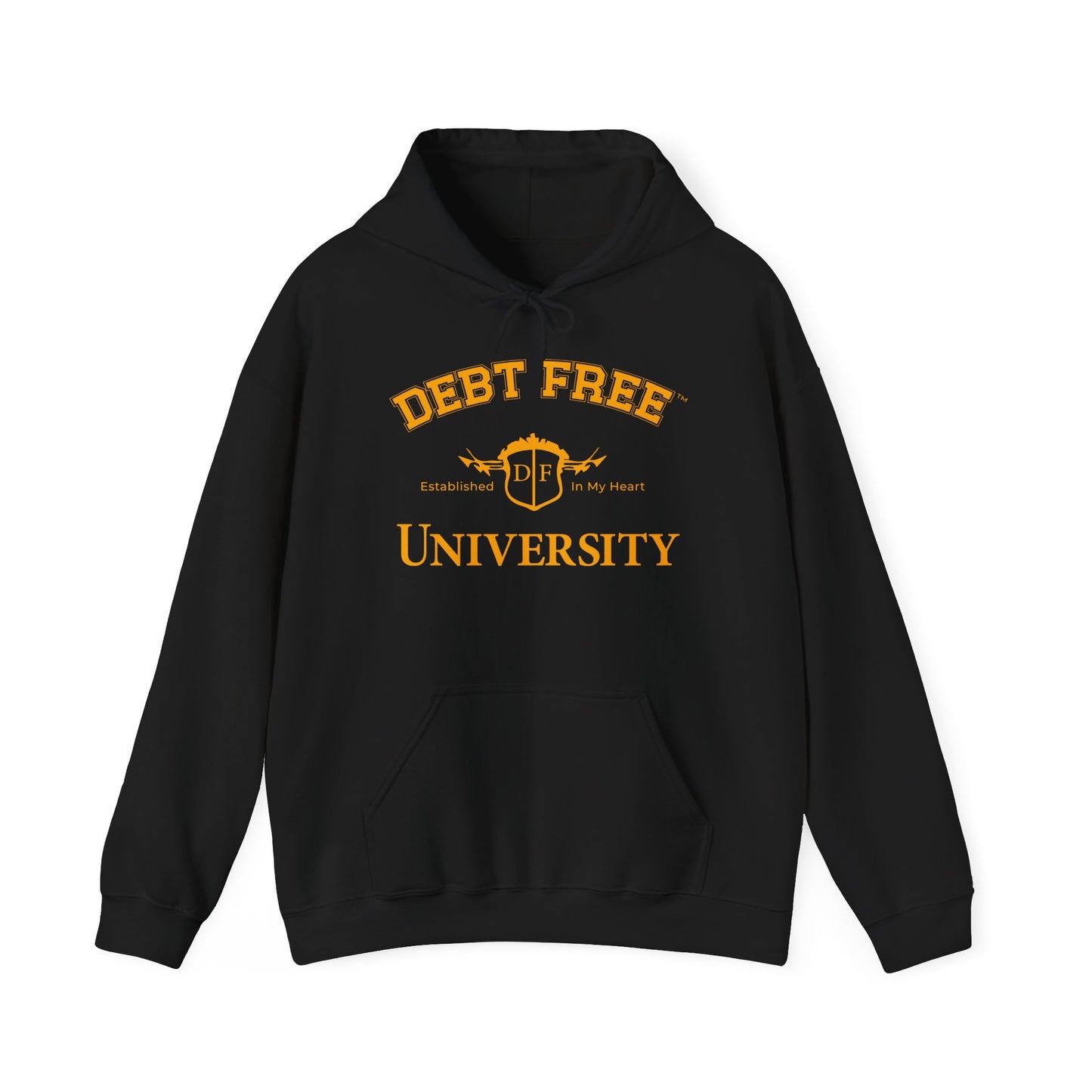 Debt Free University Enrollment Unisex Hoodie - Black Contrast Colors