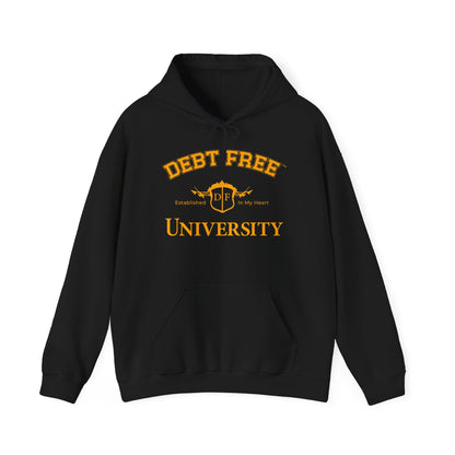 Debt Free University Enrollment Unisex Hoodie - Black Contrast Colors