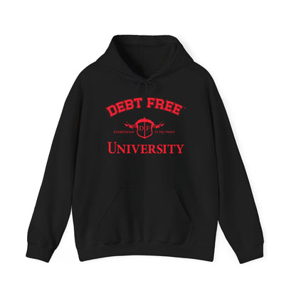 Debt Free University Enrollment Unisex Hoodie - Black Contrast Colors