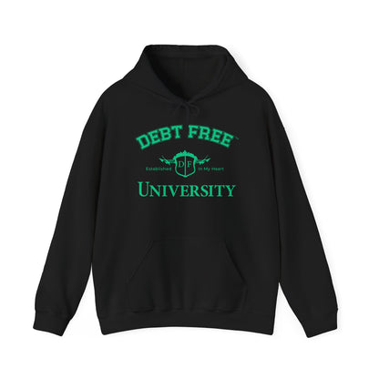Debt Free University Enrollment Unisex Hoodie - Black Contrast Colors