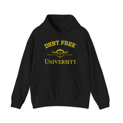 Debt Free University Enrollment Unisex Hoodie - Black Contrast Colors