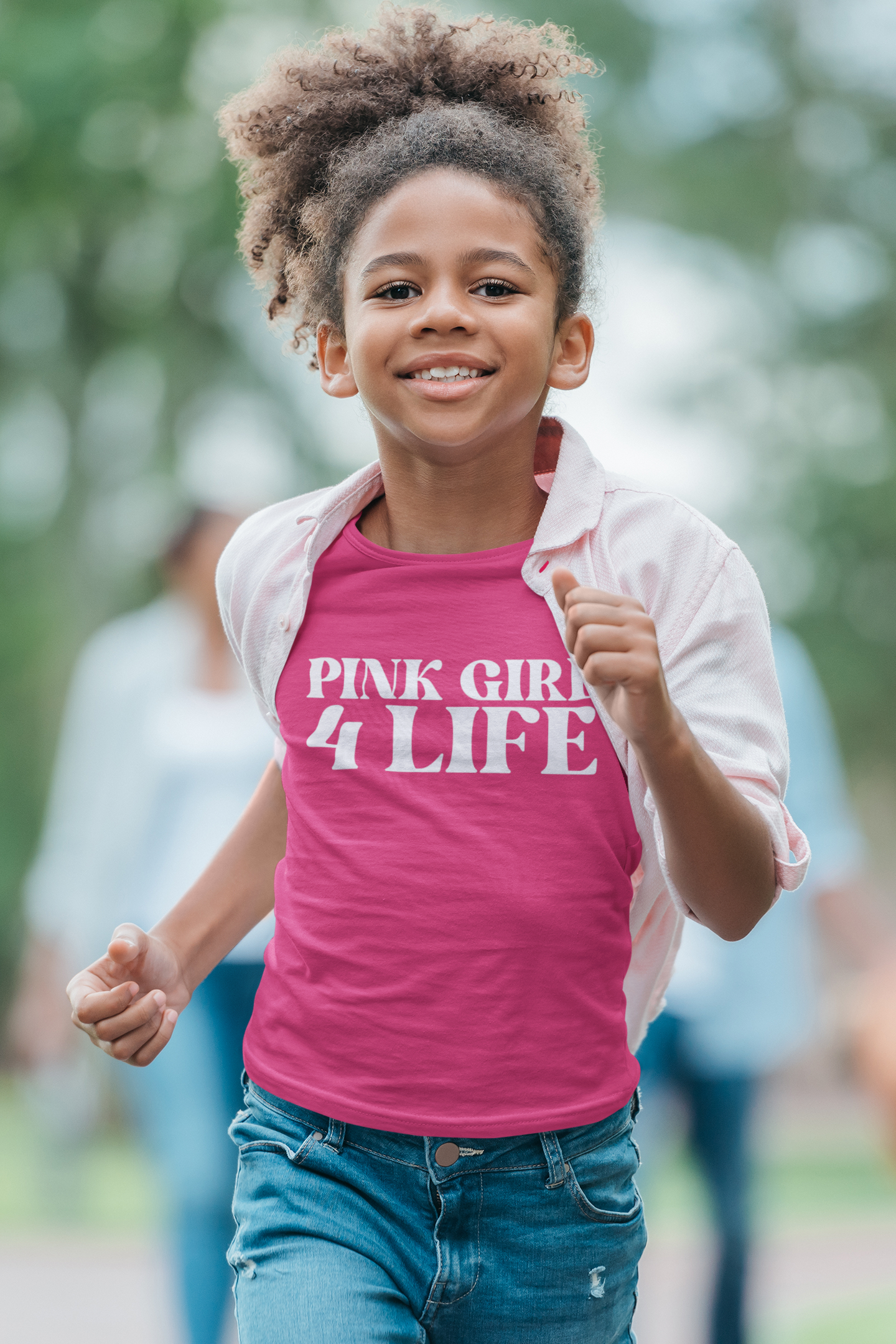 Pink Girl 4 Life T-Shirt - Cute Youth Pink Graphic Tee, Positive Affirmation Shirt, Inspirational Gift