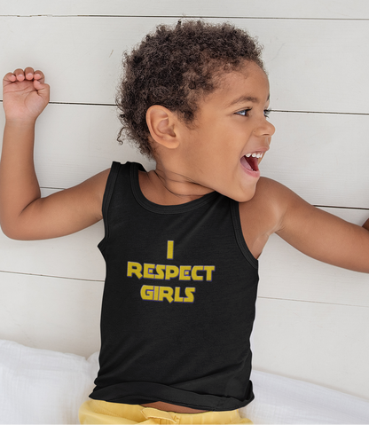 I Respect Girls Youth Tank Top – Raise Respectful Boys | Positive Character Tank for Boys | Future Gentleman Sleeveless Shirt