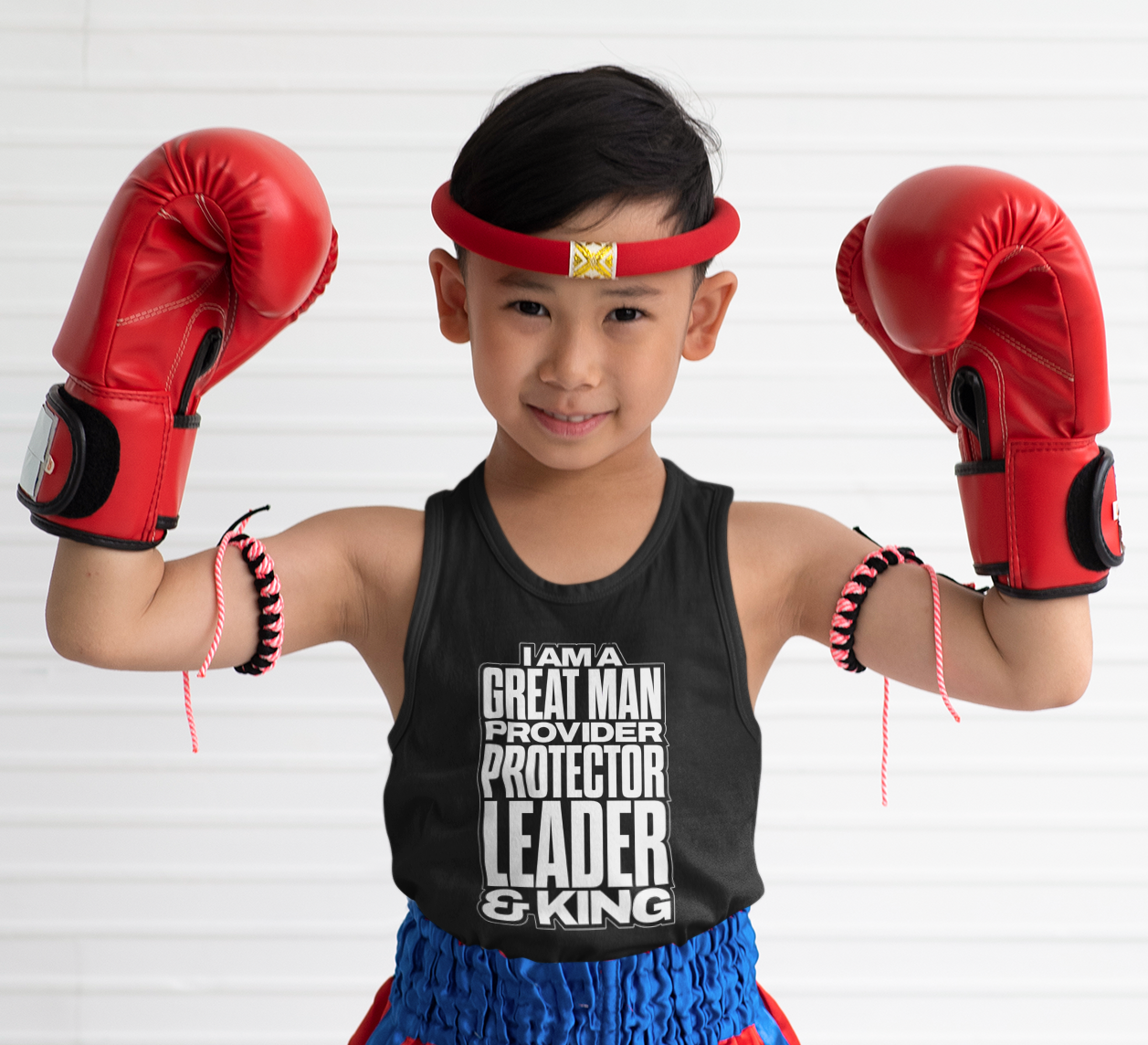 I Am A Great Man Youth Tank Top – Inspirational Tank for Boys | Provider, Protector, Leader & King | Positive Affirmation Summer Tank