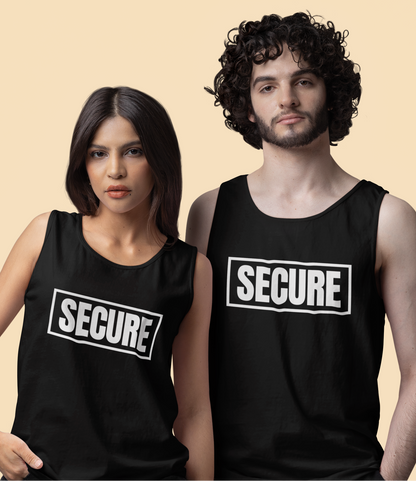 Secure Unisex Tank Top – White Design - Inspirational Confidence Tank | Positive Mindset Apparel | Inner Healing Inspired Graphic Tank for Men & Women