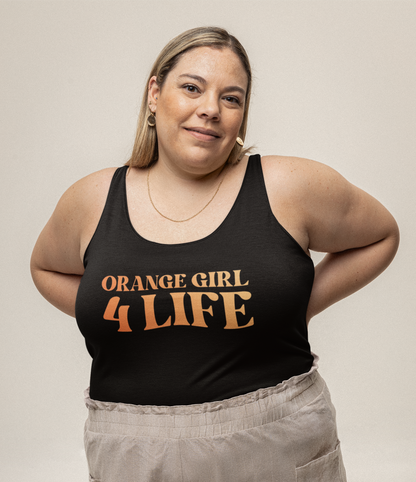 Orange Girl 4 Life Ladies Sleeveless Black Tank Top | Double-Sided Graphic Tank | Inspirational Tank for Women (Unisex)