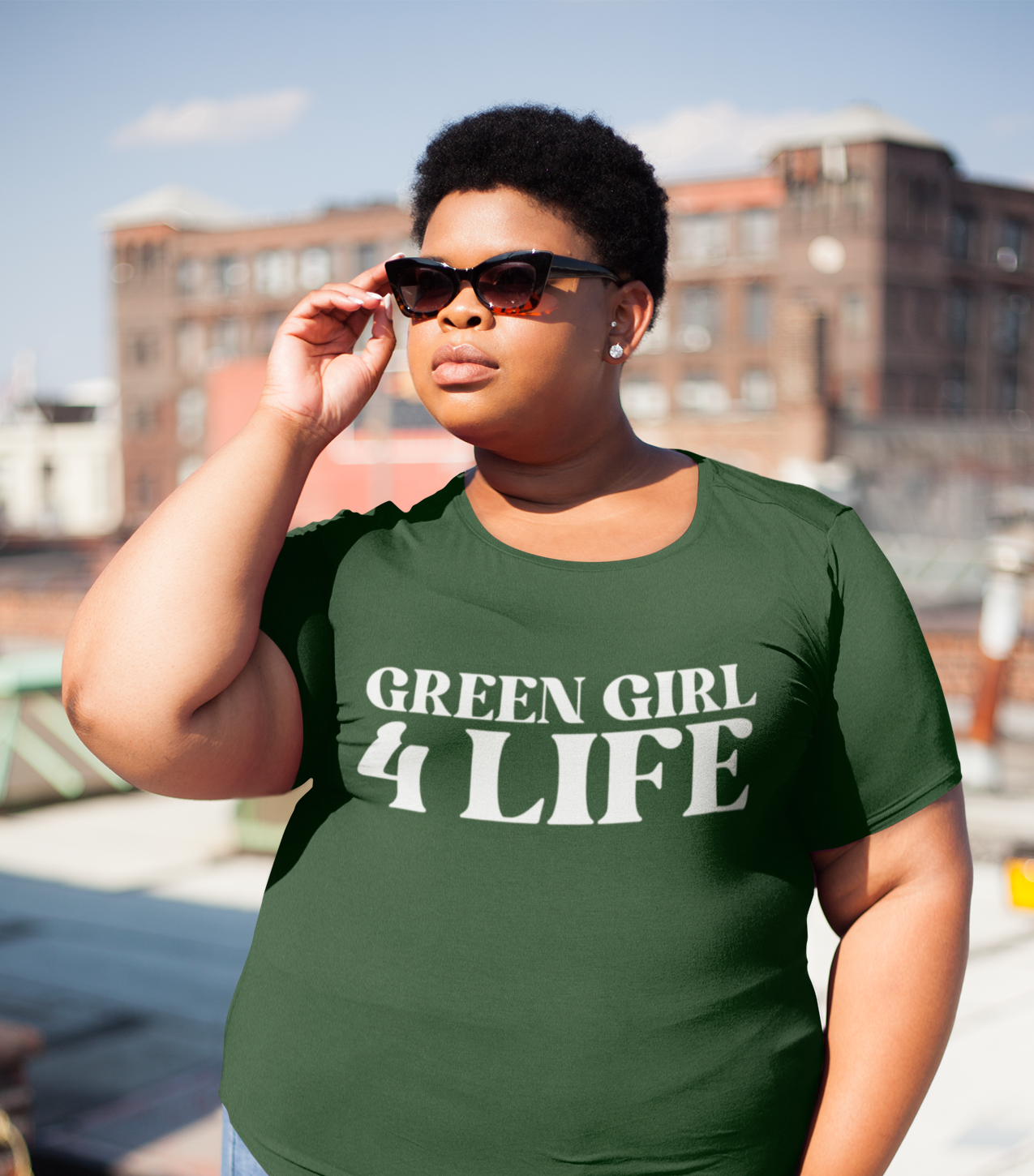 Green Girl 4 Life T-Shirt - Cute Ladies Green Graphic Tee, Positive Affirmation Shirt, Inspirational Unisex T-Shirt, Green Fashion Tee