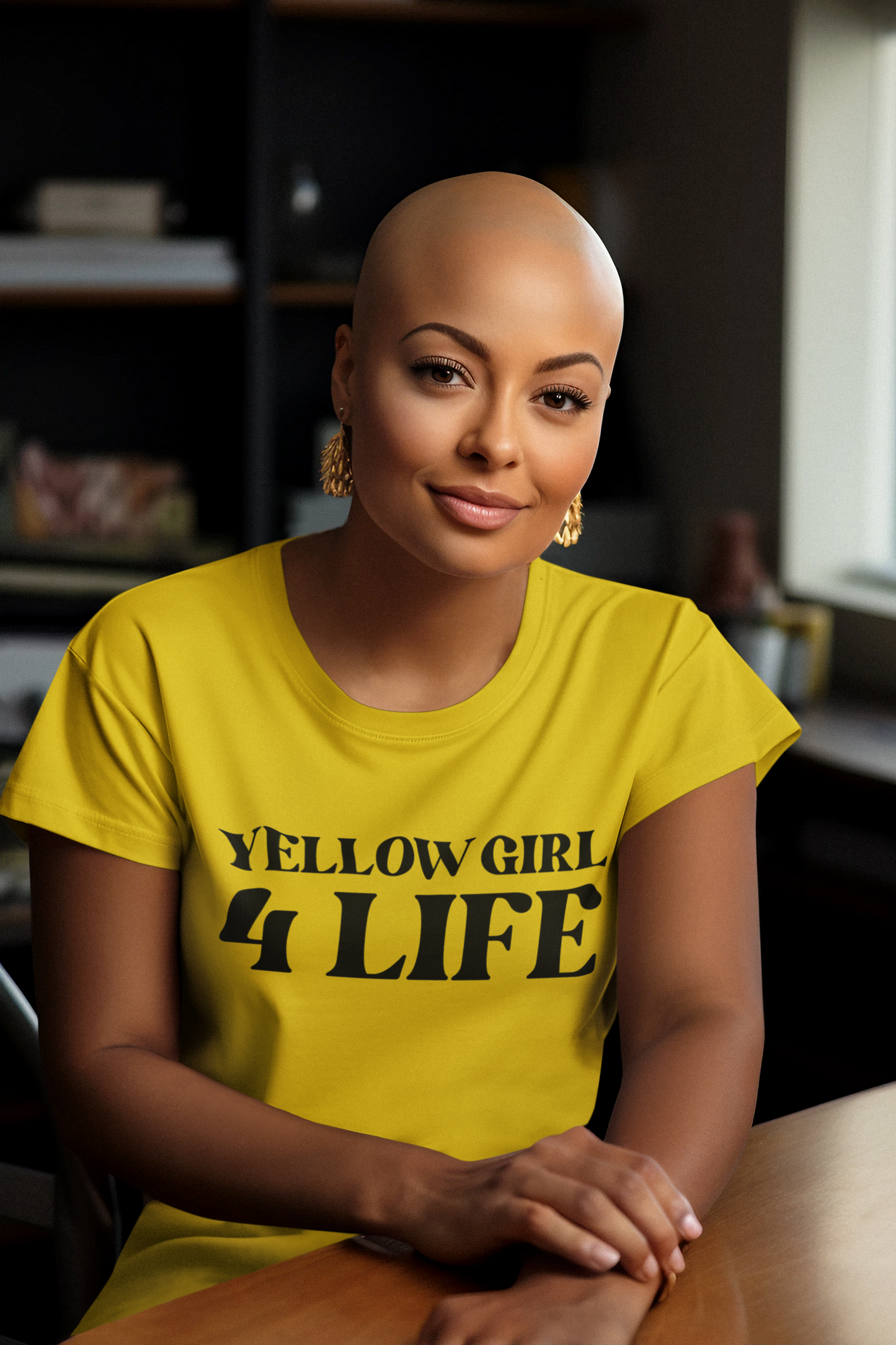 Yellow Girl 4 Life T-Shirt - Cute Ladies Yellow Graphic Tee, Positive Affirmation Shirt, Inspirational Unisex T-Shirt, Yellow Fashion Tee