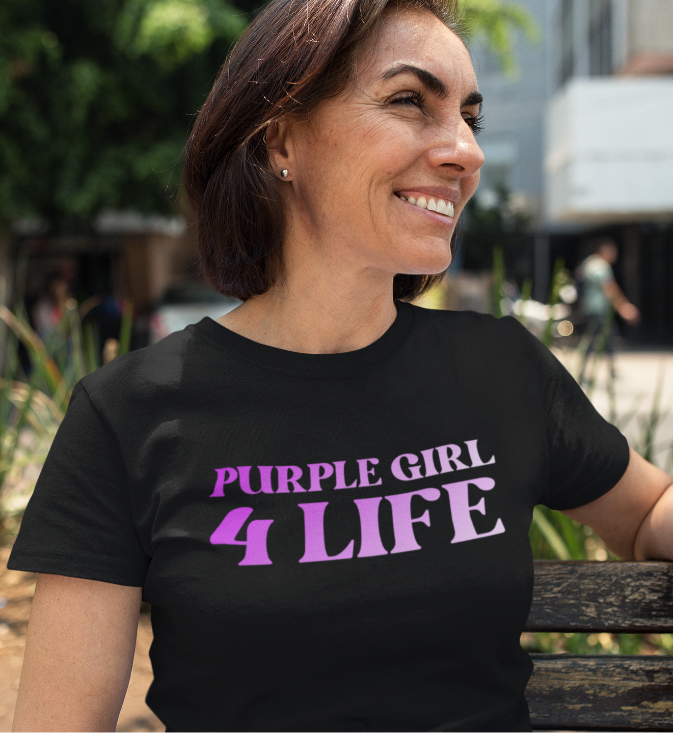 Purple Girl 4 Life T-Shirt - Cute Ladies Black Graphic Tee, Inspirational Shirt, Positive Affirmation Unisex T-Shirt, Purple Fashion Tee