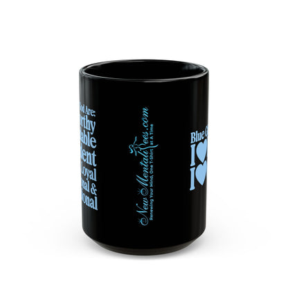 Blue Girls 4 God Mug - Black Contrast Collection