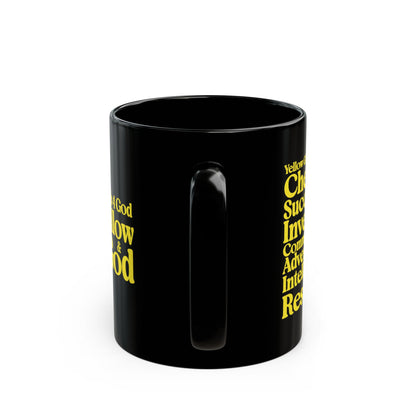 Yellow Girls 4 God Mug - Black Contrast Collection