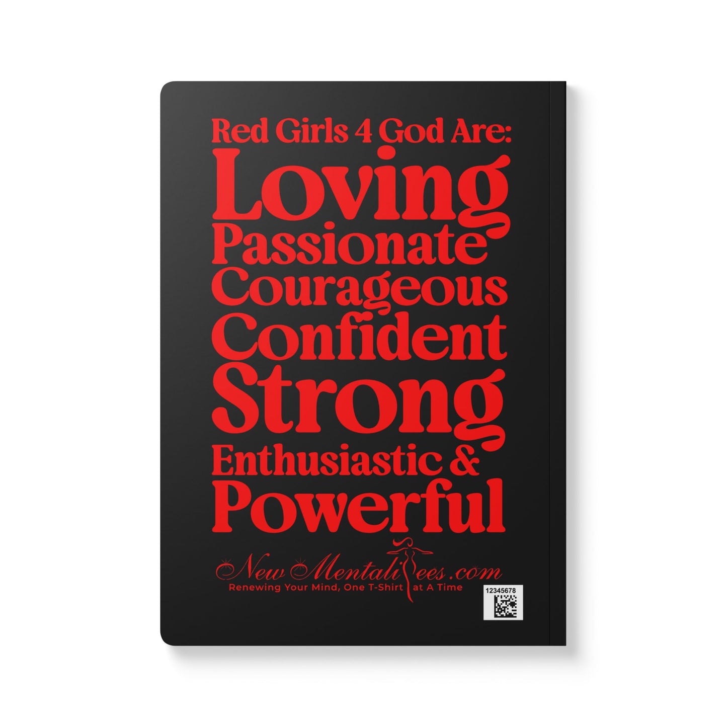 Red Girls 4 God Black Contrast Softcover Journal – Double-Sided Inspirational Faith Journal | 100 or 200 Pages | Notebook for Girls & Women Who Love God
