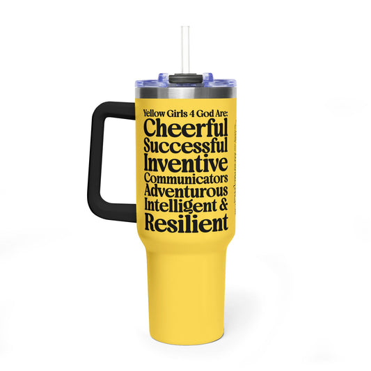 Yellow Girls 4 God Colorful Tumbler - Faith Filled Women Who Love Yellow