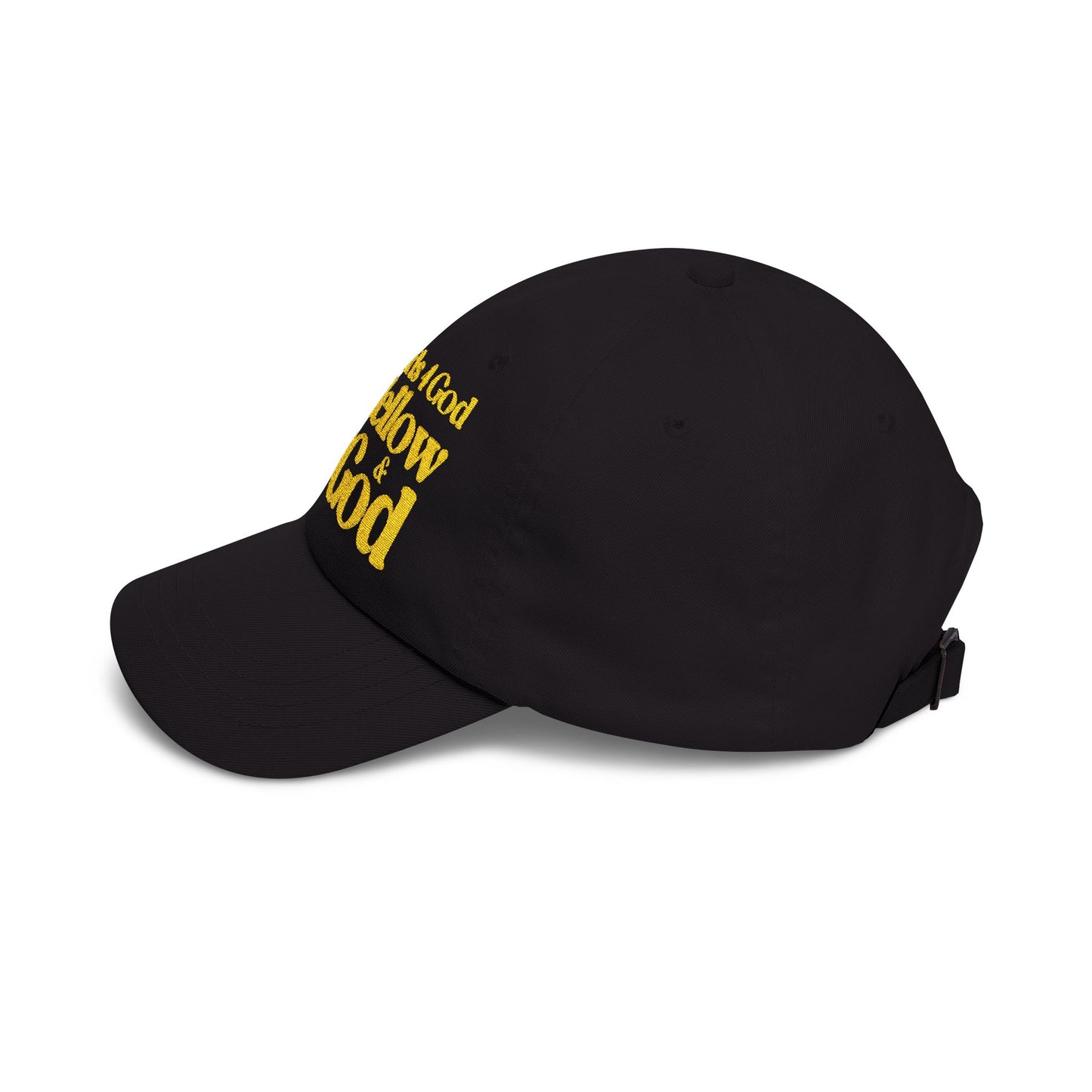 Yellow Girls 4 God Embroidered Adjustable Baseball Cap – Black With Yellow Faith-Based Hat