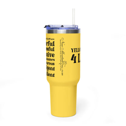 Yellow Girl 4 Life 40 oz Yellow Tumbler - Cute, Yellow, Positive, Affirmation, Inspirational, Insulated Tumbler