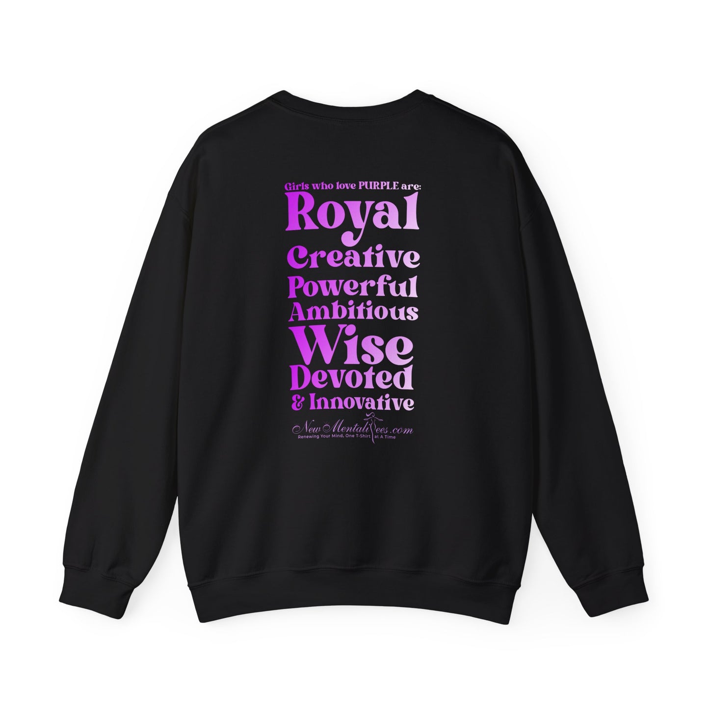 Purple Girl 4 Life Sweatshirt - Cute Ladies Black Graphic Sweatshirt, Inspirational Sweatshirt, Positive Affirmation Unisex Sweatshirt, Purple Fashion
