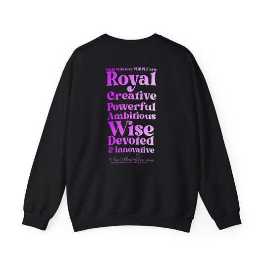 Purple Girl 4 Life Sweatshirt - Cute Ladies Black Graphic Sweatshirt, Inspirational Sweatshirt, Positive Affirmation Unisex Sweatshirt, Purple Fashion