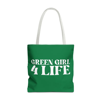 Green Girl 4 Life Tote Bag - Cute Green Bag for Women and Girls, Double Sided Inspirational Tote
