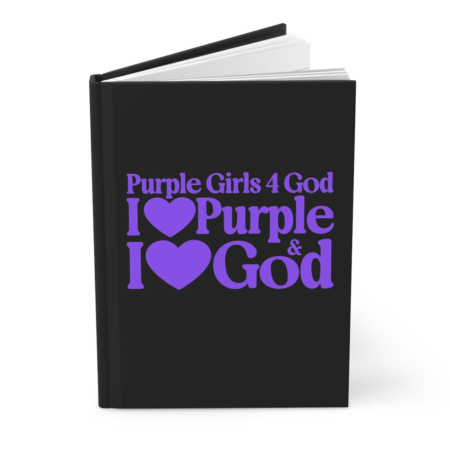 Purple Girls for God Black Hardcover Journal – Double-Sided Inspirational Notebook | Matte Hardcover | 150 Lined Pages | Gift for Women & Girls