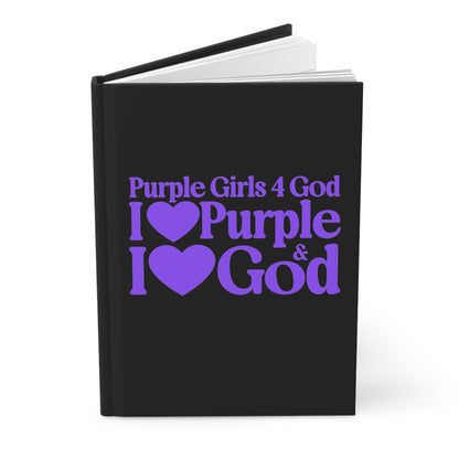 Purple Girls for God Black Hardcover Journal – Double-Sided Inspirational Notebook | Matte Hardcover | 150 Lined Pages | Gift for Women & Girls