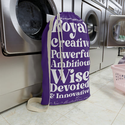 Purple Girl 4 Life Laundry Bag – Double-Sided Inspirational Purple Girl Laundry Sack | Spun Polyester Drawstring Bag