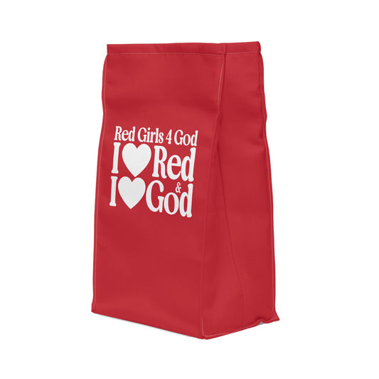 ❤️ Red Girls 4 God Lunch Tote – Double-Sided Inspirational Red Girls Faith Lunch Bag | Insulated Lunch Bag