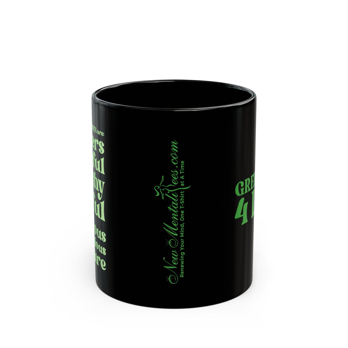 Green Girl 4 Life Black Mug - Positive Affirmation, Cute, Inspirational Double Sided, 11oz & 15oz Mug, Great Gift