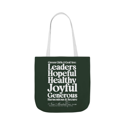 Green Girls 4 God Tote Bag - You are A Leader, Helpful, Healthy, Joyful, Generous, Harmonious and Secure!