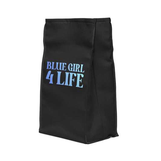 Blue Girl 4 Life Black Contrast Lunch Bag – Double-Sided Inspirational Blue Girl Lunch Tote | Insulated Lunch Bag | Girl Power Lunch Box