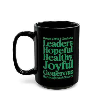 Green Girls 4 God Mug - Black Contrast Collection