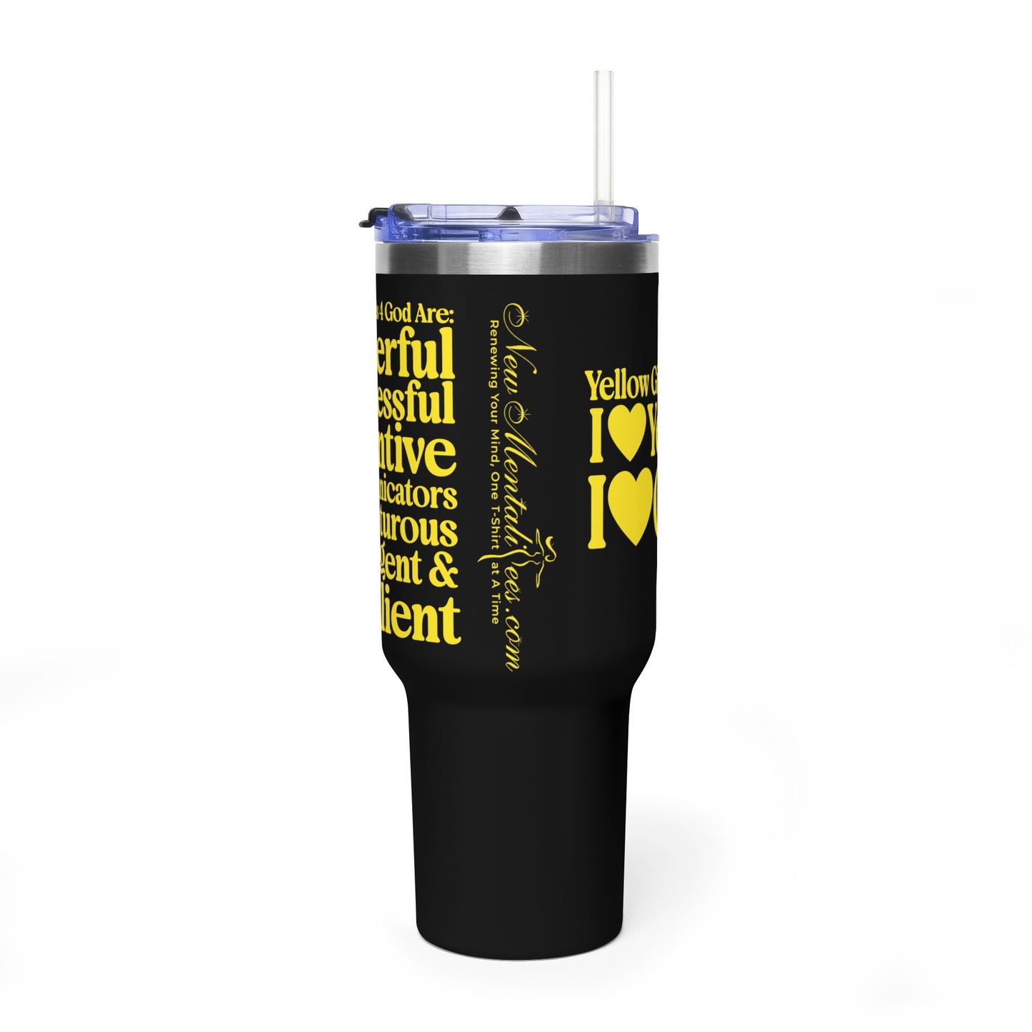 Yellow Girls 4 God Black Contrast Tumbler - Faith Filled Women Who Love Yellow