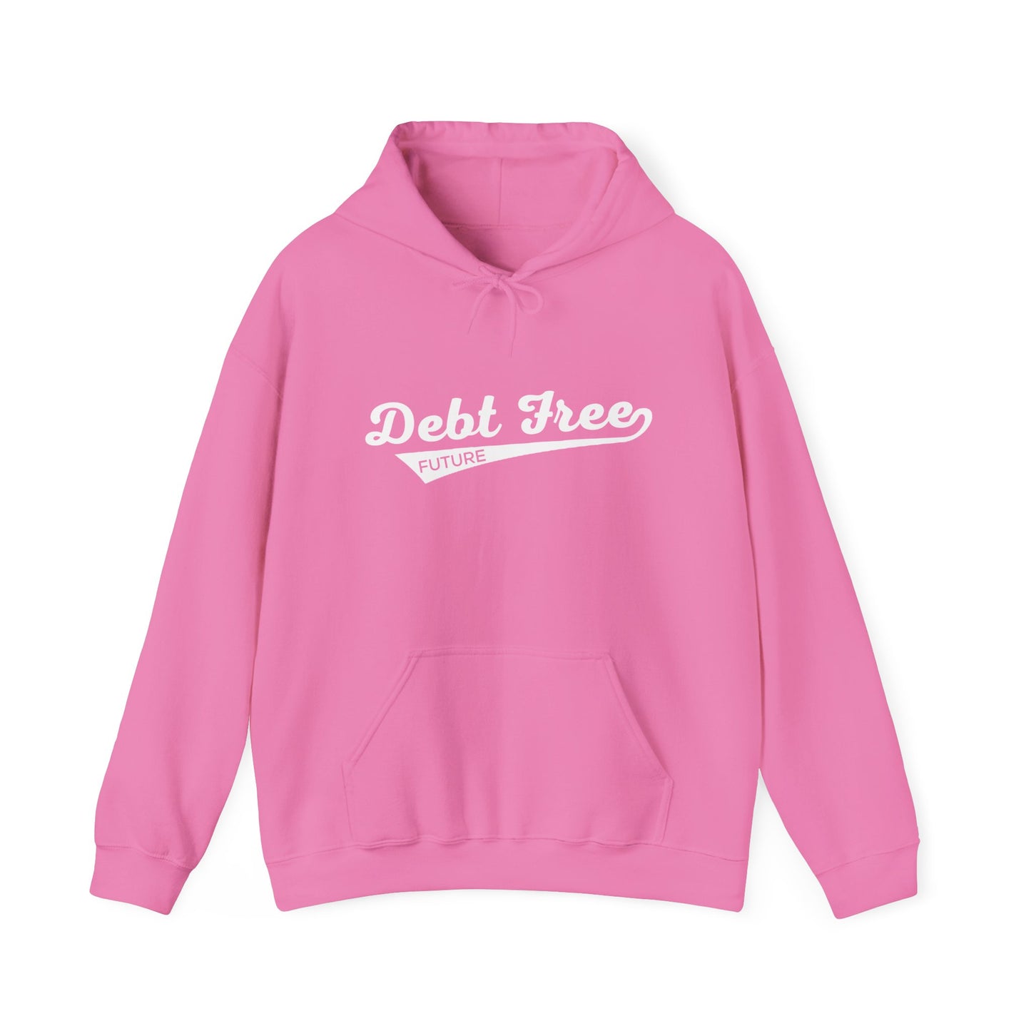 Debt Free Future Baseball Script Unisex Hoodie - Financial Freedom Motivational Sweatshirt - Debt-Free Lifestyle Gift