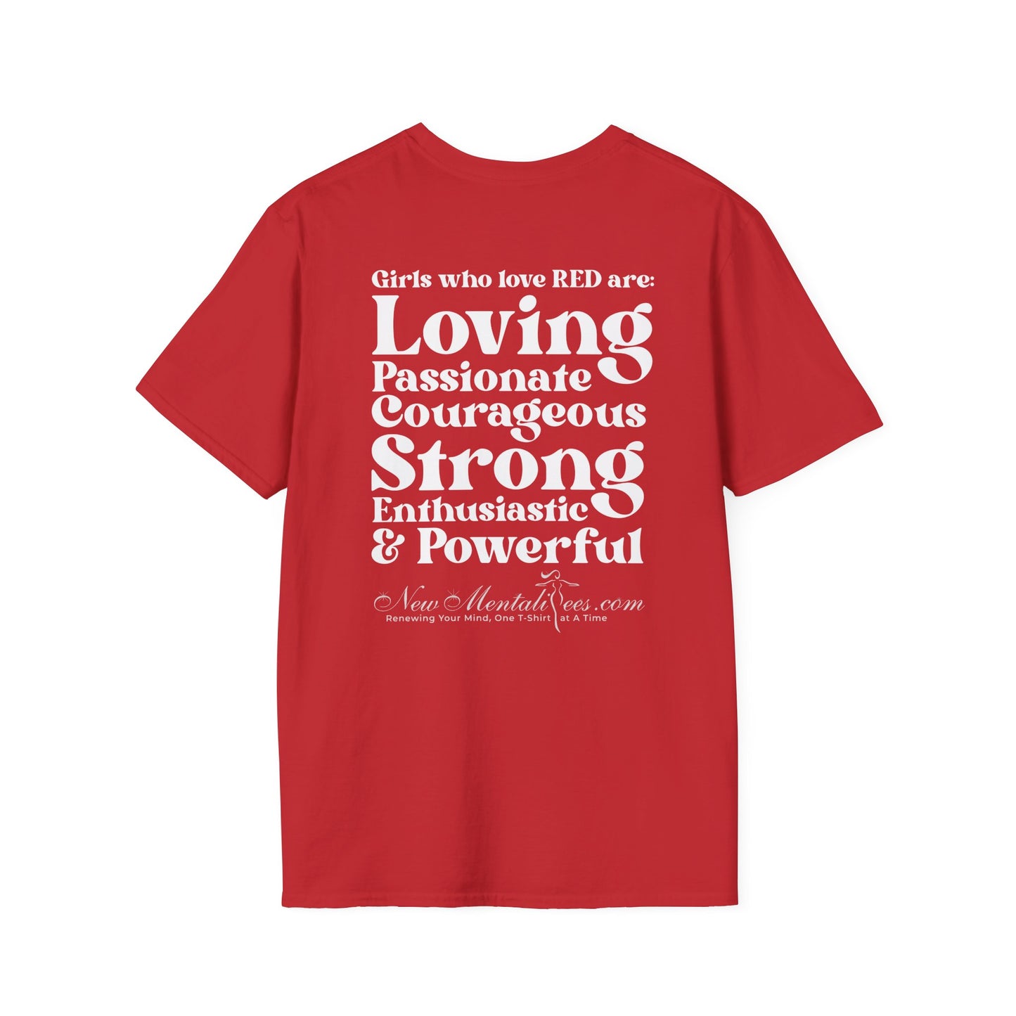 Red Girl 4 Life T-Shirt -  Cute Ladies Red Graphic Tee, Positive Affirmation Shirt, Inspirational Unisex T-Shirt, Red Fashion Tee