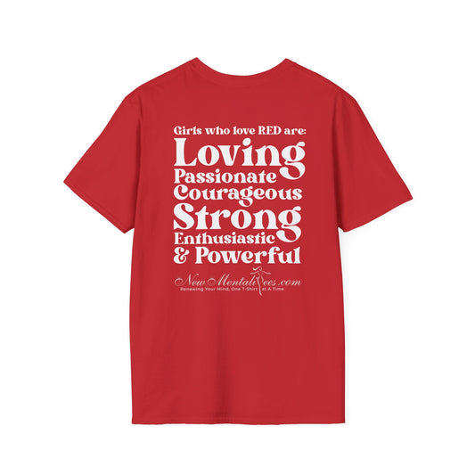 Red Girl 4 Life T-Shirt -  Cute Ladies Red Graphic Tee, Positive Affirmation Shirt, Inspirational Unisex T-Shirt, Red Fashion Tee