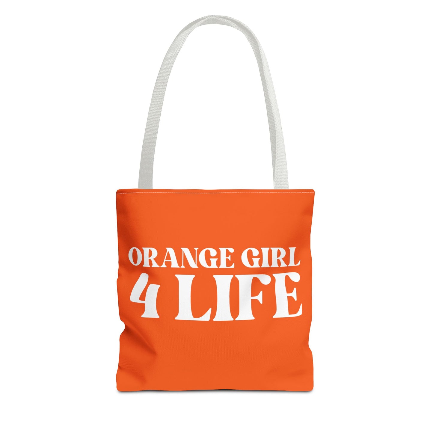 Orange Girl 4 Life Tote Bag -  Cute Orange Bag for Women and Girls, Double Sided Inspirational Tote